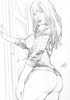 Ed Benes | Mary Jane Watson in Sweater By Ed Benes | ComicArtFans Classifieds