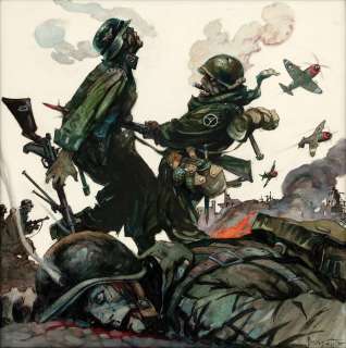 FRANK FRAZETTA "BLAZING COMBAT" #2 COMIC MAGAZINE COVER ORIGINAL ART.