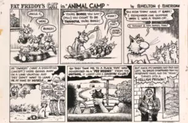 Gilbert Shelton | Fat Freddy’s cat – Animal Camp | La Galerie de la Bande Dessinée