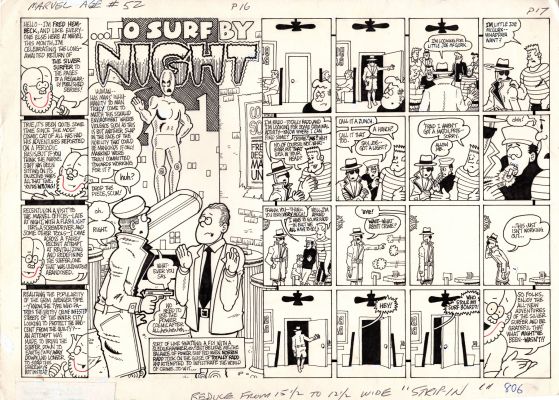 Fred Hembeck | Marvel Age #52 Dps Pgs 16-17 Silver Surfer By Fred Hembeck | ComicArtFans Classifieds