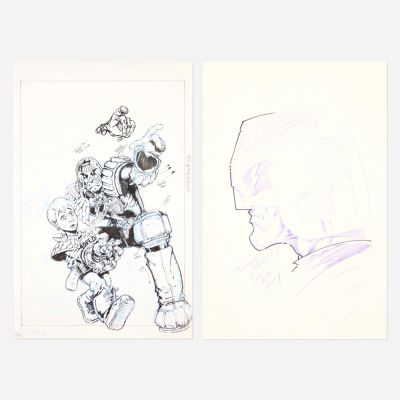 Lot 254 - Group of 2 Judge Dredd Original Art Illustrations | Landry Pop Auctions
