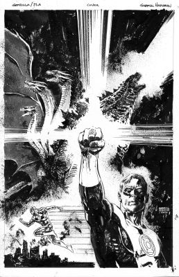 Gabriel Hardman | Godzilla Vs Jla Green Lantern - Variant Cover By Gabriel Hardman | ComicArtFans Classifieds