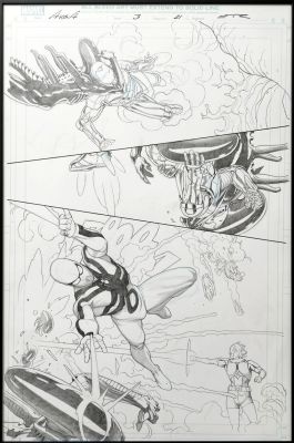 Esad Ribic | Esad Ribic - Avengers Vs Alien Semi Splash | ComicArtFans Classifieds