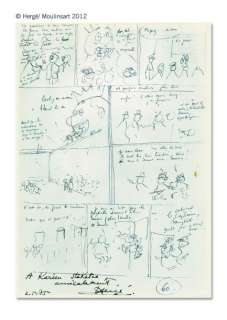 Hergé 1 | TINTIN ET LES PICAROS. Découpage de la planche 60 pour cet album | Coutau Bégarie