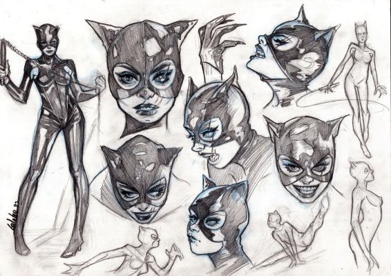 Catwoman Character Sheet Original Art - Leila Leiz | Comix Art Studio