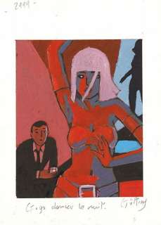Jean-Claude GÖTTING (né... - Lot 136 - Gogo dancer la nuit Acrylique sur papier pour cette...