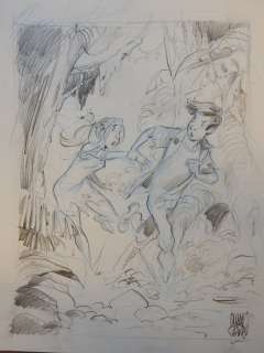 Cambré, Charel - Originele getekende ’pitch’-illustratie - geschetst in potlood met steunkleur - Amoras - (2013) | Catawiki