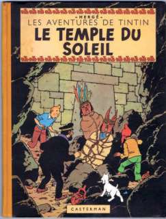 Â«Le Temple du SoleilÂ». Casterman 1949, 4e plat B3, dos jaune. Page titre | Tessier Sarrou