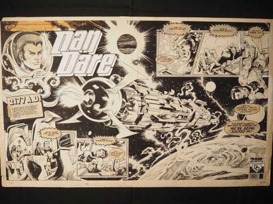 2000 AD PROG #1 ORIGINAL DAN DARE CENTRESPREAD ART by MASSIMO… | Excalibur Auctions