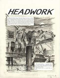 252: Kamen Headwork 10p SI #4 1956 original comic art | Russ Cochran