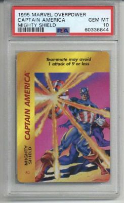1995 MARVEL OVERPOWER CAPTAIN AMERICA MIGHTY SHIELD PSA 10 LOW POP VERY RARE | Raremarq (Buy It Now)