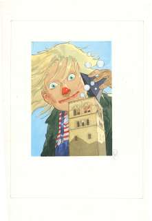 Laurent HIRN (né en ... - Lot 170 - Le sourire du clown Encres de couleur sur papier. Signé...