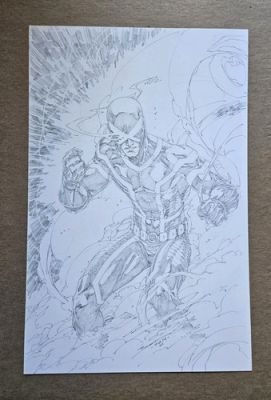 UNCANNY X-MEN CYCLOPS Original Comic Art Sketch by Brett Booth 11x17 Splash MCU | eBay US (Buy It Now)