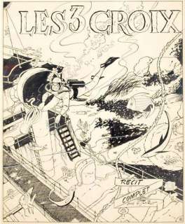 Tillieux | FÉLIX LES 3 CROIX Couverture du récit complet Heroïc Album, à | Cornette de St Cyr