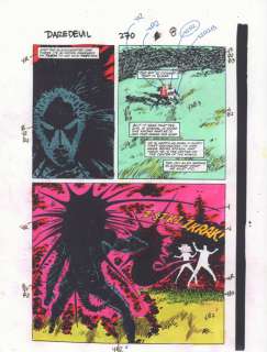 Al Williamson, John Romita Jr., Max Scheele - Daredevil #270 p. 8 color guide art - blackheart attacks - 1989