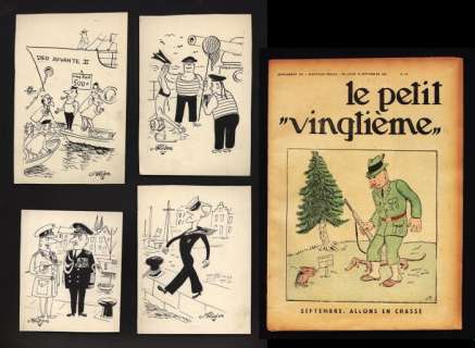 Alidor alias Paul Jamin  - 4 Caricatures pour pan et Le petit vingtième N°37 - (1933/1970) | Catawiki