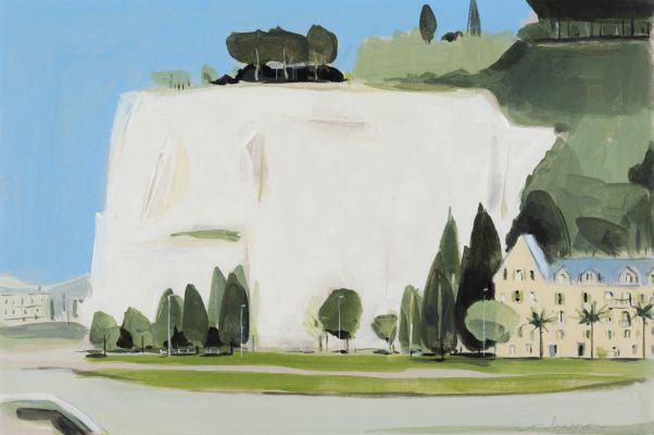 Dominique Corbasson | Falaise Villefranche - Gouache sur carton | Huberty Breyne Gallery