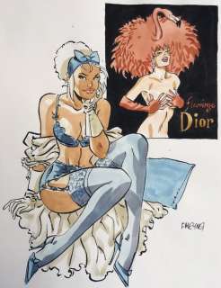 Meynet, Félix - Dessin original en couleur - Â«Flamingo DiorÂ Â» | Catawiki