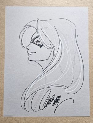 Marvel BLACK CAT Sketch by J. Scott Campbell Original Art 8.5x11 Spider-man Hot! | eBay US