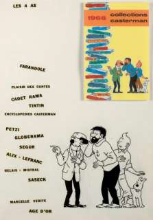 Hergé | Encre de Chine pour la couverture du catalogue des éditions Cast | Millon