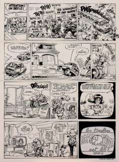 Janry - Spirou - La tirelire est lÃ  Encre de Chine pour la seconde planche