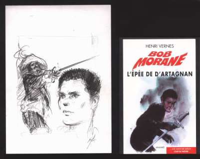 Bob Morane - Dessin original + recueil " L’épée de d’Artagnan " - (2010) | Catawiki