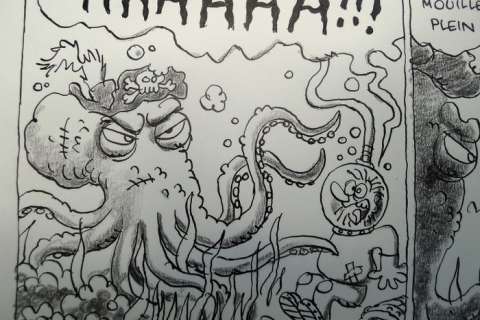 Cromheecke, Luc - Originele pagina - Het Godvrrgeten Eiland / L’île Carrément Perdue. | Catawiki