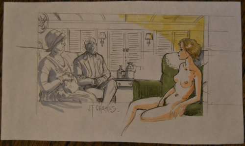 India Dreams T1 - Crayonné original rehaussé d’aquarelle - Amélia, dans le train vers Khalapour | Catawiki