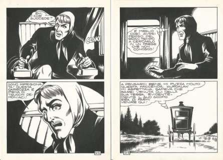 Satanik #50 - Magnus - 2x original pages "La Stirpe dei Vampiri" - (1966) | Catawiki