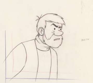 Tintin - Croquis préparatoire au crayon pour film d animation  - Haddock - On a marché sur la lune - Page volante - EO - (1960/1962) | Catawiki