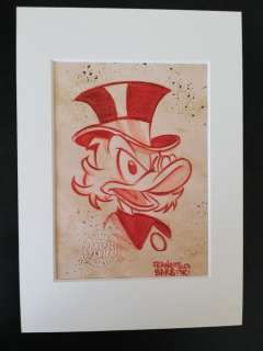 Barbieri, Francesco  - Signed original art of Uncle Scrooge matted and framed - Page volante - EO - (2018) | Catawiki