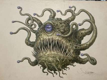 Beholder Dungeons & Dragons ORIGINAL Painting Monster manual 5th. edition