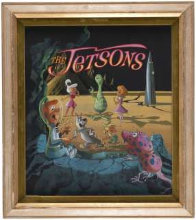 THE JETSONS - FIRST FAMILY ON THE MOON FRAMED LP ALBUM COVER ORIGINAL ART BY DON SHEPPARD & HARVARD PENNINGTON. | Hake’s