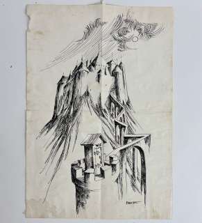 Barbe André François... | BARBE André François * Dessin humoristique: Le château Encre... | Vermot et Associés