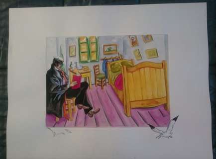 Corto Maltese - illustration original "Corto dans la chambre jaune" | Catawiki