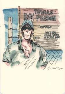 Bastien Vives | Corto Maltese - Illustration du livre"Le jour d’avant" - 25 - H:20 x L:14 - Encre et aquarelle - 2025 - | Manjari & Partners