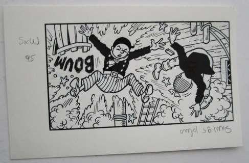 Suske en Wiske - Originele tekening cover - Suske en Wiske plus 95 - De kleppende klipper - (1989) | Catawiki