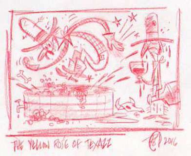 Bob Staake | Washington Post - The Yellow Rose Of Texas ($45.00) | Comic Art Collective