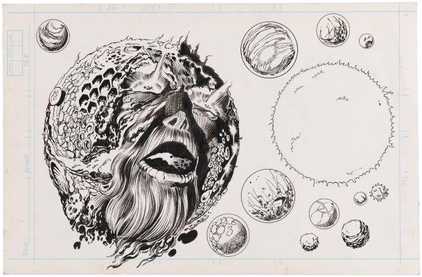 OFFICIAL HANDBOOK OF THE MARVEL UNIVERSE BULLPEN ARCHIVES ORIGINAL ART (EGO THE LIVING PLANET). | Hake’s