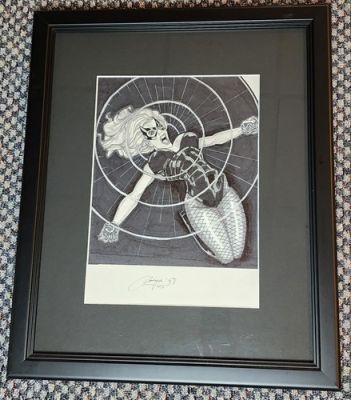 Original Black Canary Comic Art Signed Andrew Amiya - Powerful SCREAM! - Framed | eBay US (Buy It Now)