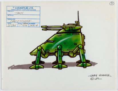 Winnick, Gary | Koronis Rift (Tanx) Green Tank Video Game Concept Drawing Signed by Gary Winnick (Lucasfilm, 1984).... | Heritage