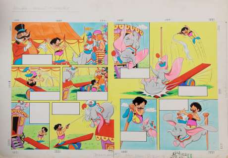 Walt Disney | Dumbo, ensemble de deux planches Ã  l’encre de Chi… | Banque Dessinée