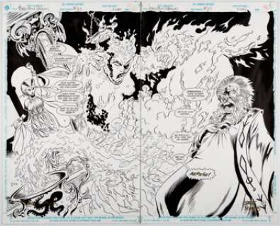 Chaz Truog and Dave Simons - Forgotten Realms #25 Double Splash Pages 18 & 19 Original Art (dc, 1991).