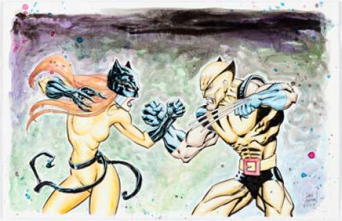Gary Shipman - Wolverine vs. Hellcat Specialty Illustration Original Art (2015)....