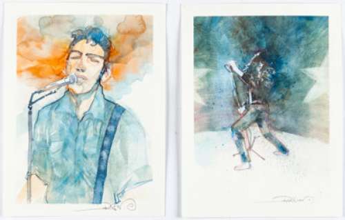 Ray Fawkes - Joey Ramone and Joe Strummer Illustrations Original Art Group of 2 (undated).... (Total: 2 Original Art)