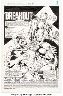 Dwyer, Kieron - Kieron Dwyer and Al Milgrom Captain America #340 Splash Page 1 Original Art (Marvel Comics, 1988)....