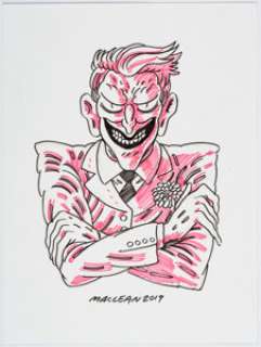 Unidentified artist - superhero sketches - Andrew MacLean - Joker Specialty Illustration Original Art (2019)....