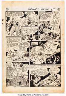 Kane, Bob - Lew Sayre Schwartz, Bob Kane and Charles Paris Batman #57 Story Page 7 Original Art (DC, 1950). ...