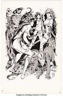 Thorne, Frank | Frank Thorne Wizards and Warrior Women Portfolio Plate 5 "Dahlia" Original Art (Schanes and Schanes, 1978).... | Heritage