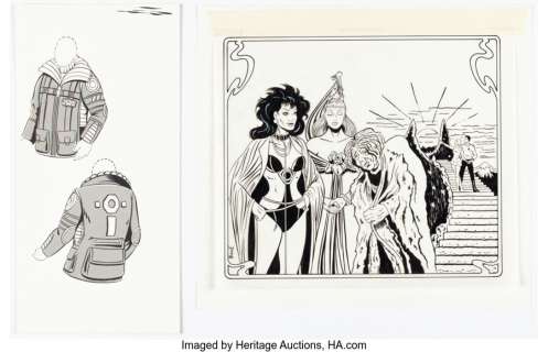 Bové, Steven - Steven Bové Who‘s Who in Star Trek #2 Vina and Environmental Jacket Illustration Original Art Group of 2 (DC, 1987... (Total: 2 Original Art)